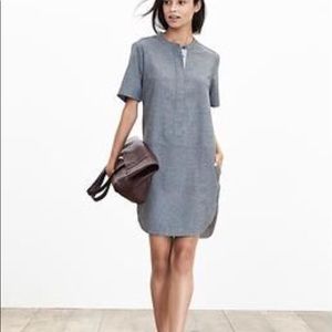 Banana Republic Grey Flannel Shirt Dress